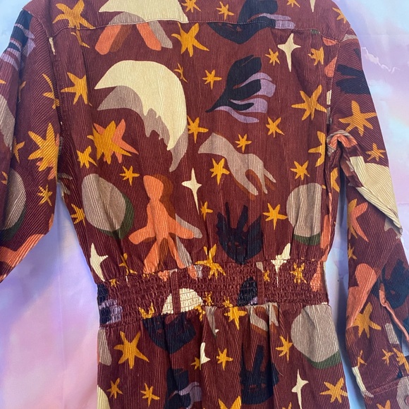 LUCY and YAK maroon corduroy CELESTIAL Eddie jumpsuit SMALL - Picture 4 of 5